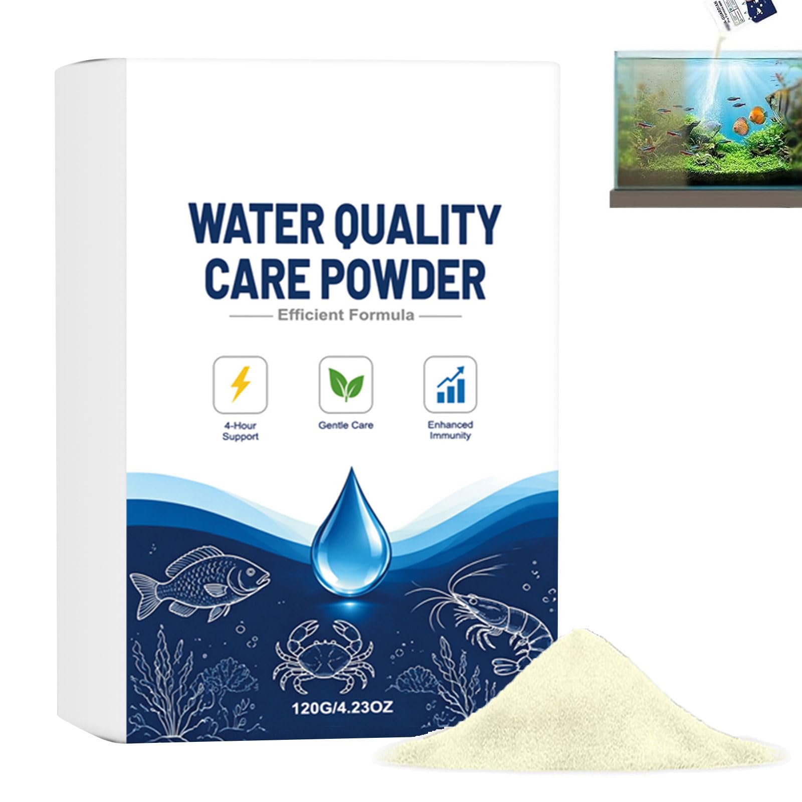 5Boxes Aqua Guardian Pro Formula 120g, Aquatic Care Powder for Pond & Aquarium, Easy-Mix Pond Aquarium Water Care Support, Aqua Guardian Pond Cleaner for Fish, Shrimp & Crab, Easy to Maintain (1Box)