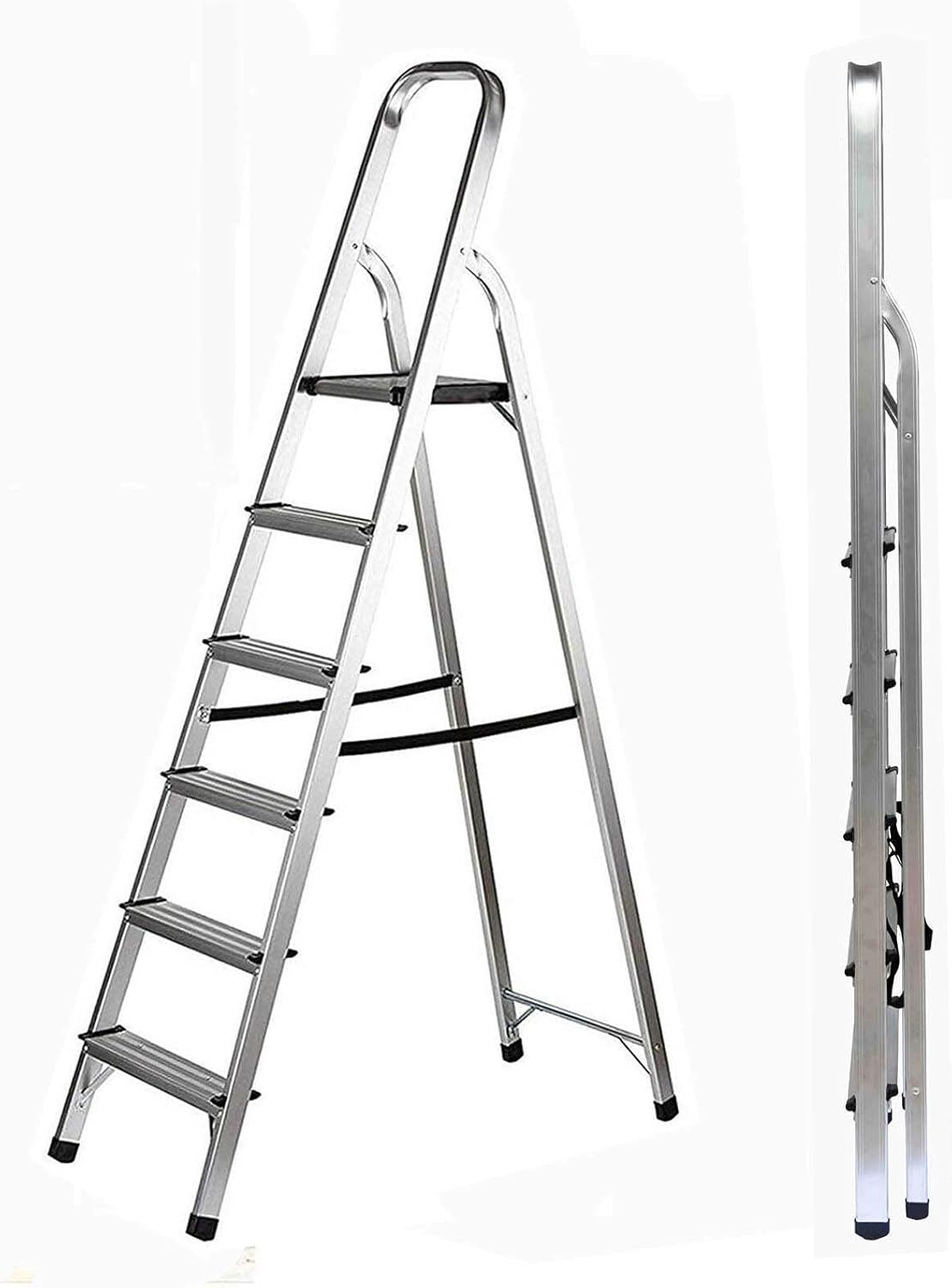 HJRD Ladders,Home Ladder 4 Step Ladder Alumiheavy Duty Lightweight