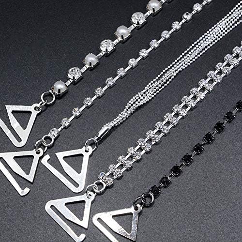 Voorgevormde bh van glanzend materiaal en schouderbandjes met strass
