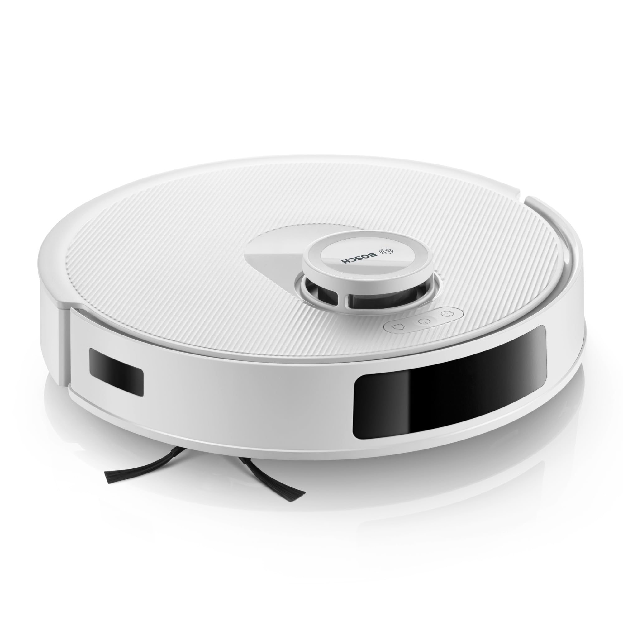 Bosch - Robot Aspirador Spotless +, aspira y friega, Potencia 11.000 Pa², Almohadilla húmeda Fija, estación Seca, Sistema Inteligente de visión por Infrarrojos, Bosch Home Connect App, Blanco, BCRD1W