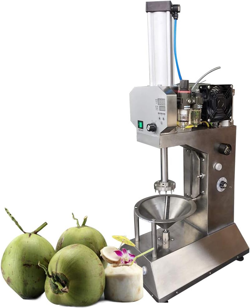 Automatic Coconut Peeling Machine, Stainless Steel Coconut Peeler with Barometer Gas-Electric in One 800W Peeler