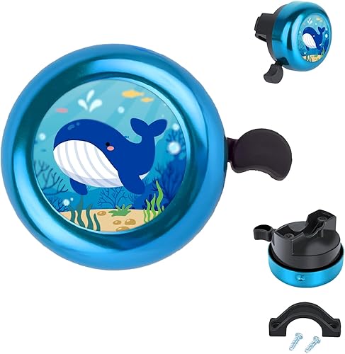 Miniatura 8 de MZELQ Campana de bicicleta con bonito sonido claro, tamaño ajustable, accesorios de bicicleta de aluminio, anillo de campana para niñas, mujeres,