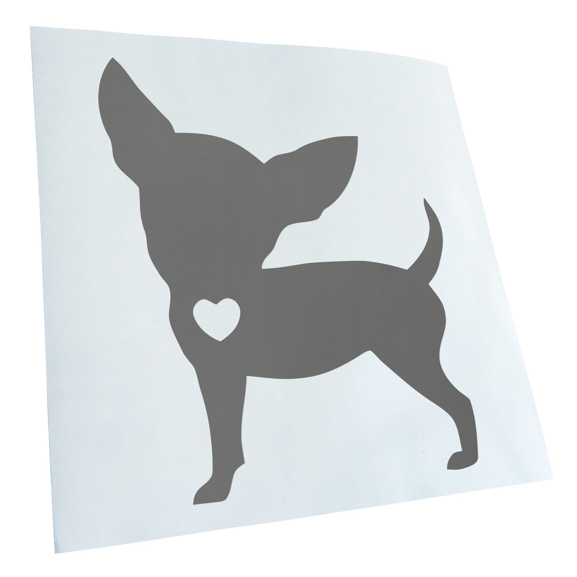 Kiwistar - Car Sticker - Grey - 60 x 50 cm Chihuahua Love Silhouette - Rear Window Car Sticker Weatherproof for Car Truck Moped Truck - Sticker Exterior Self-Adhesive Tuning Accessories for Window