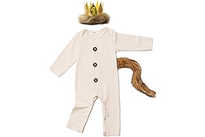 Baby Boy Girl's Where The Wild Things Are Romper with Crown and Tail