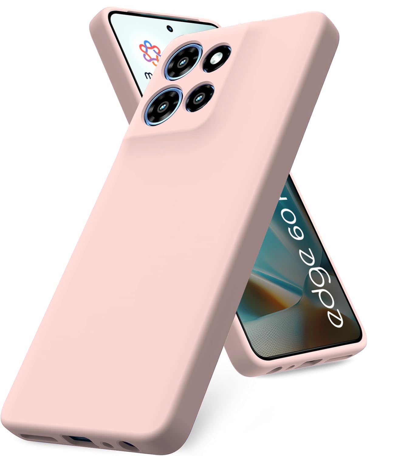 dizoro microfiber candy case for motorola moto edge 60 fusion 5g / edge 60 5g smooth touch cushion liquid soft silicone gel phone cases non-slip full body protective back cover new sand pink
