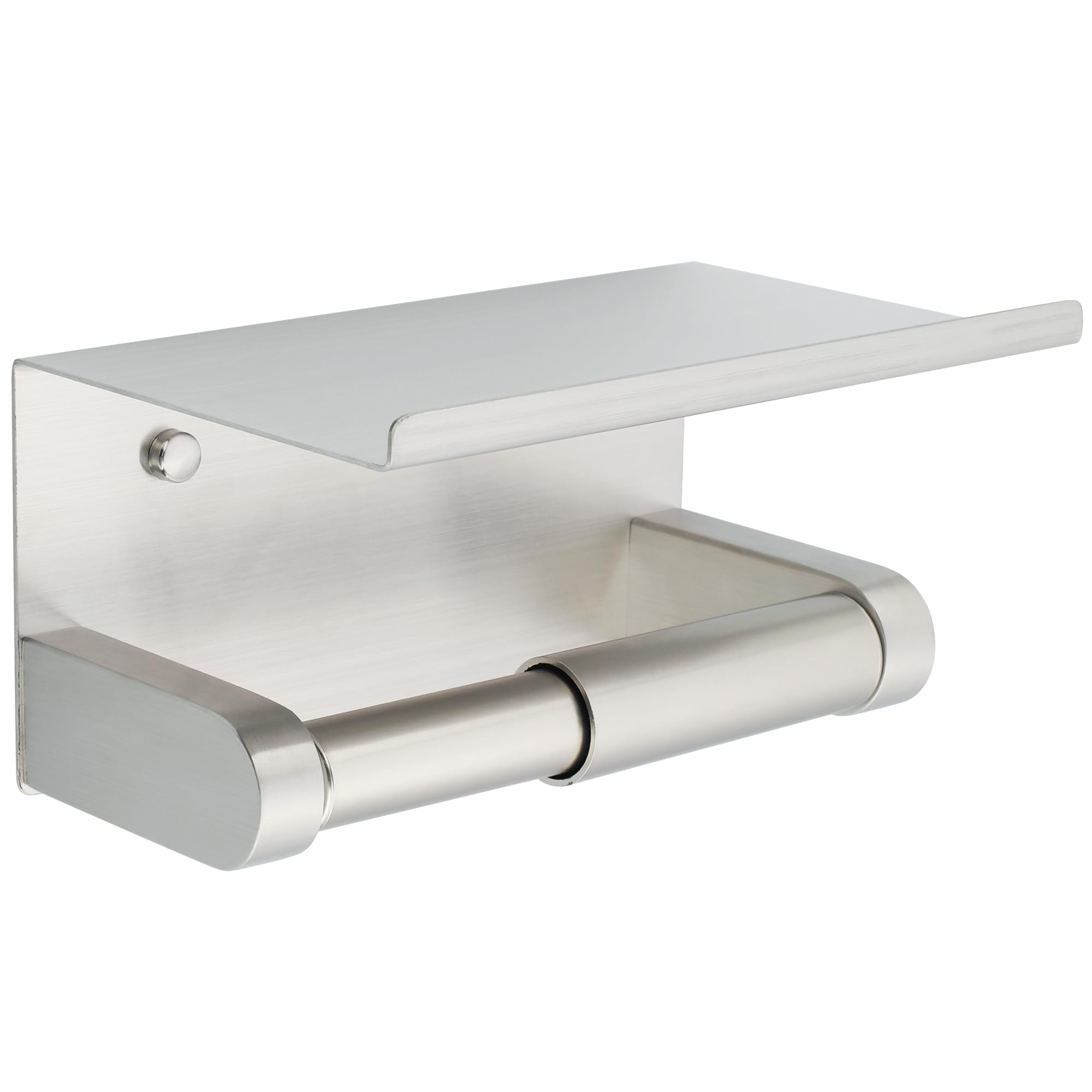 Alise Black Toilet Paper Holder with Shelf Wall Mount Adhesive or Drilling — Amazon image 10