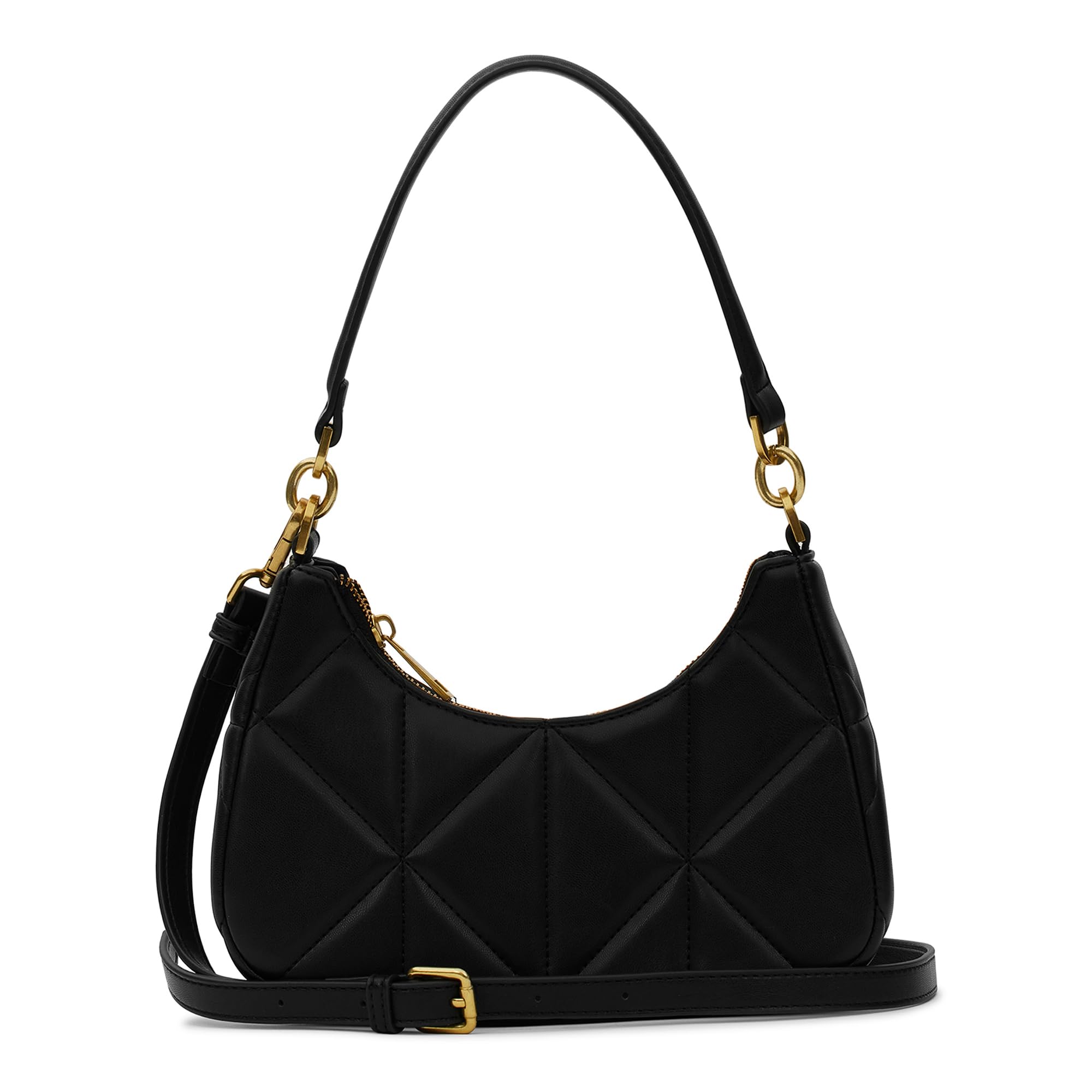 Miraggio Koko Solid Quilted Shoulder Black Bag For Women With Adjustable & Detachable Crossbody/Sling Strap (B0CNP86JWM) Amazon Price History, Amazon Price Tracker