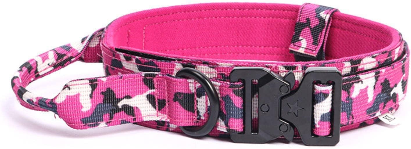 Collar para Perro, con Mango Resistente y fácil Control for Perros medianos Grandes(Pink,Medium)