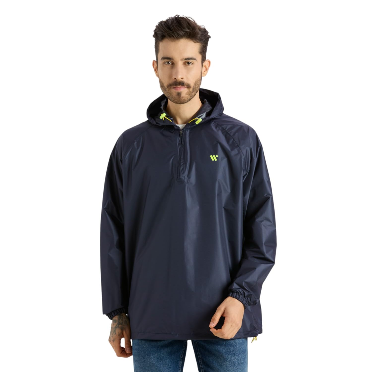 zeel Rain Jacket For Men & Women, Unisex Polyester Pull Over Waterproof Raincoat with Hooded Full Sleeves Rainwear, Lightweight, Reusable & Packable (AZ50D)-picture-28