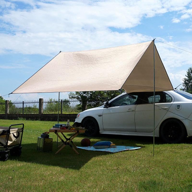 Magnitt SUV Camping Tent Car Tailgate Shade Awning with Carrying Bag,Oxford Waterproof Camping Tent,Tailgate Shade Awning Tent for Camping,Outdoor Travel Preferred UPF 50+ (Khaki,440x200cm)