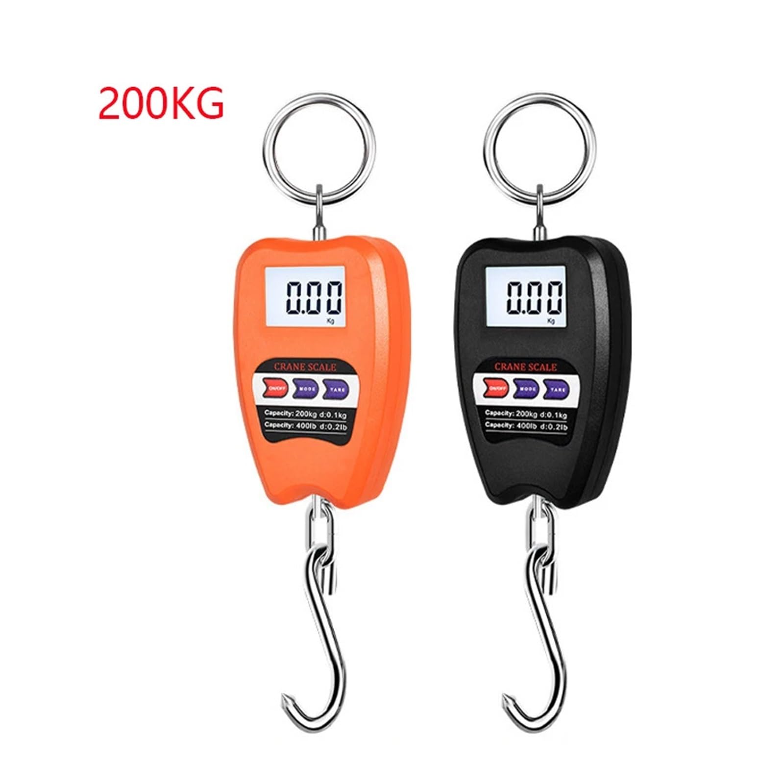 200kg ręczna elektroniczna waga wisząca haki przenośna bagażowa dla Garage Farm(Black)