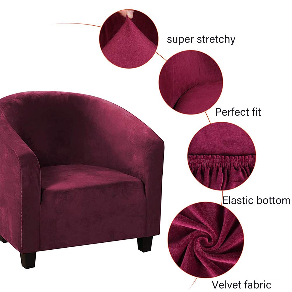 Housse De Fauteuil Meigeh - Taille Universelle - Vert Haricot - Extensible Pour Fauteuil Club