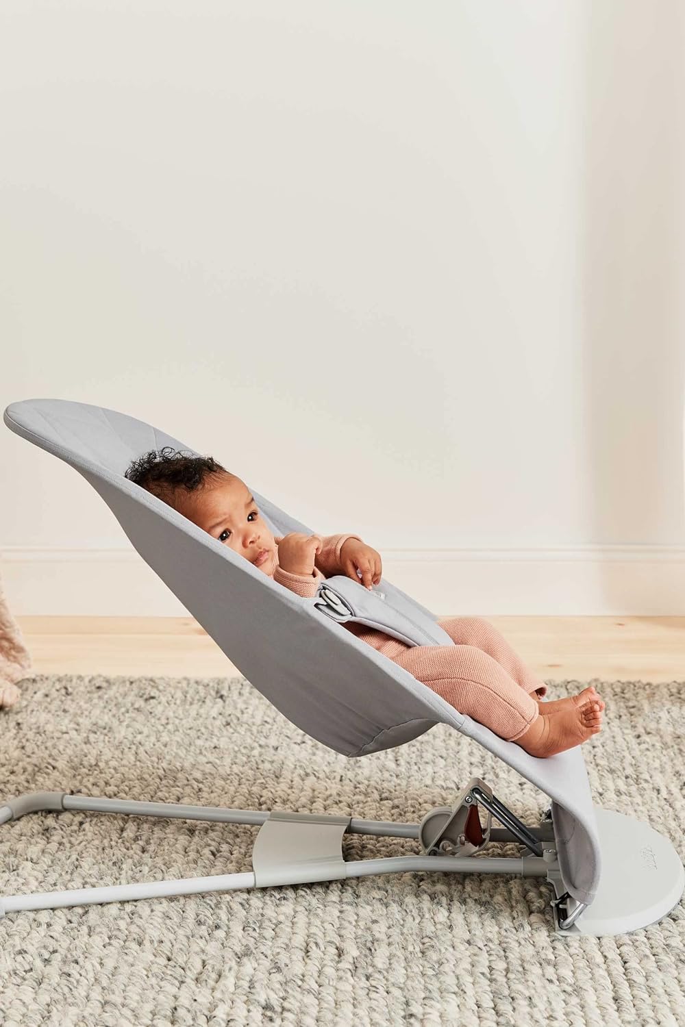 BabyBjörn Sdraietta Bliss, Tessuto, Trapunto a petalo, Grigio chiaro