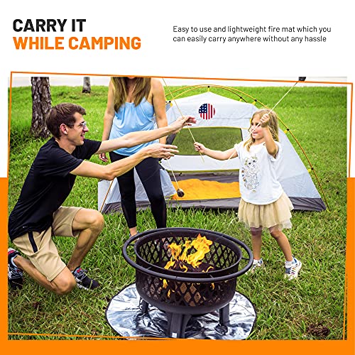 Xapler Fire Pit Mats 5 Layers (36" Round) For Under Fire Pit & Grill - Perfect Fireproof Mat For Under Fire Pit - Waterproof & Resists Up To 2000°F - Fire Pit Mat For Deck, Campsite & Grass #TOP6