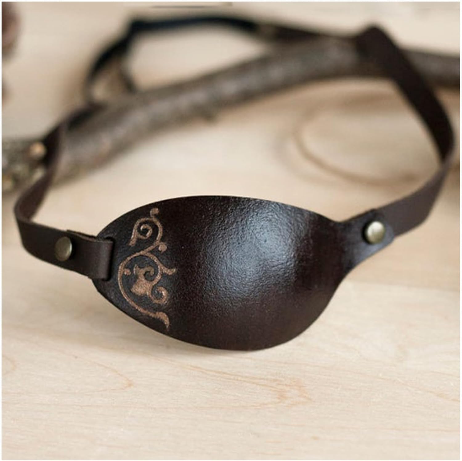 Einzelaugenmaske, Piraten-augenklappen Für Erwachsene, Mittelalterliche Retro-Steampunk-pu-Leder-augenbinde Mit Verstellbarem Gummizug, Right