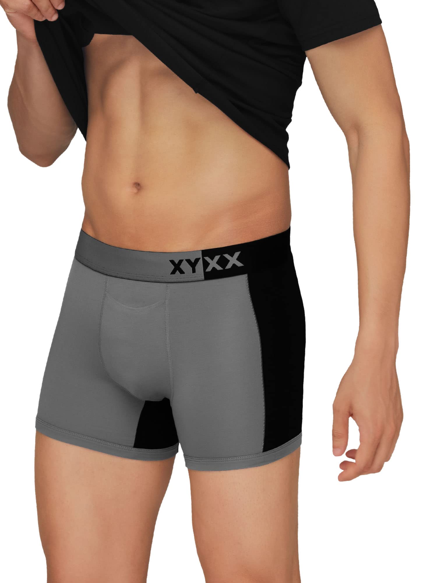 xyxx Men's Dualist Micromodal Regular Fit Colorblock Antimicrobial Trunk with No Marks Waistband-picture-56
