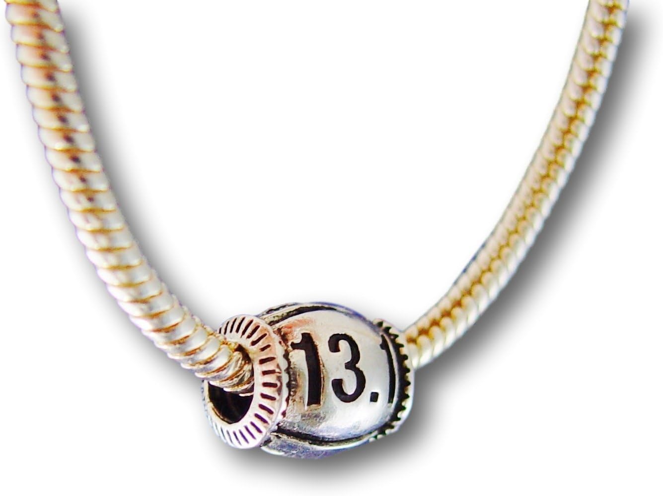 LifeSong Collection Women's Sterling Silver Plated European Charm Bead 13.1 Miles Race Half Marathon