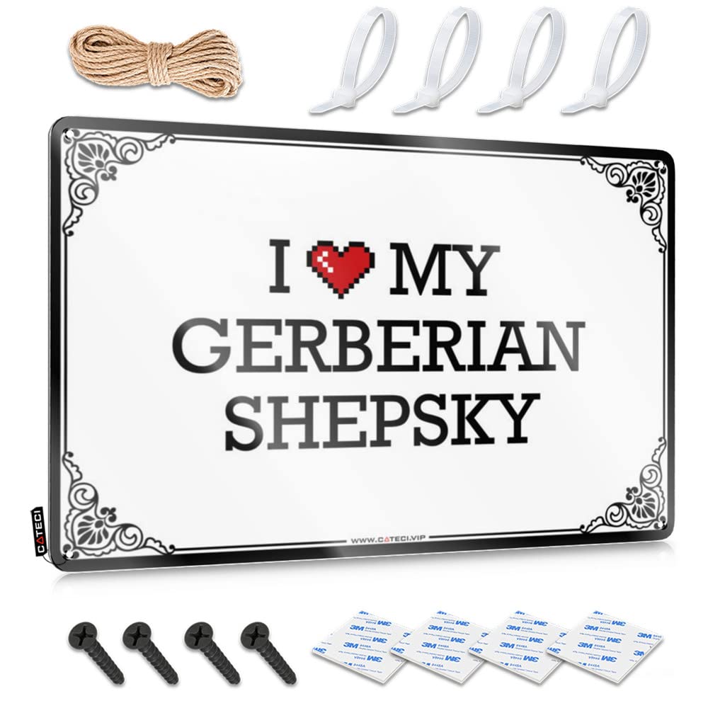 Fzfn Colour Tin Metal Decor Ideas Fun I Love My Gerberian Shepsky For Camper - Rooms Decorations Customizable(30X40cm)