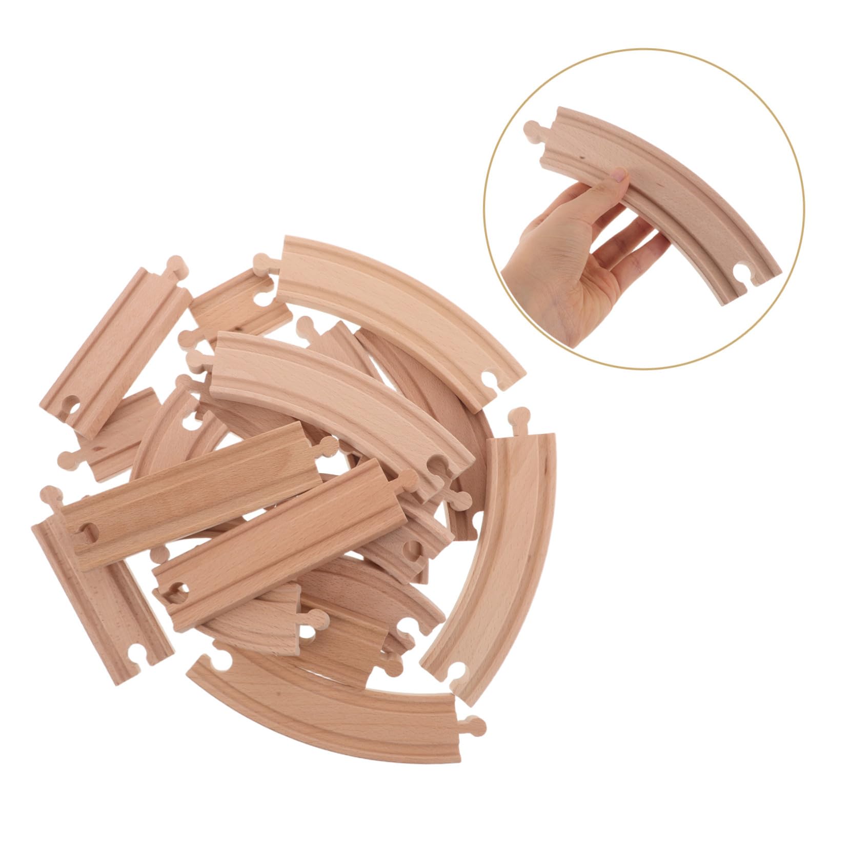 YARNOW 20pezzi Accessori Per Binari Ferroviari in Legno Espansione Maschio Femmina Curvo Dritto Di Ricambio Per Treni Giocattoli Educativi Compatibili Maggior Parte Degli Accessori Per Tr