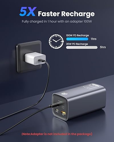 Miniatura 3 de POWER-DD PRO - Cargador portátil de 20000 mAh, cargador portátil de 100 W, USB C PD3.0 QC4.0, batería de carga rápida para portátiles, MacBook Air,