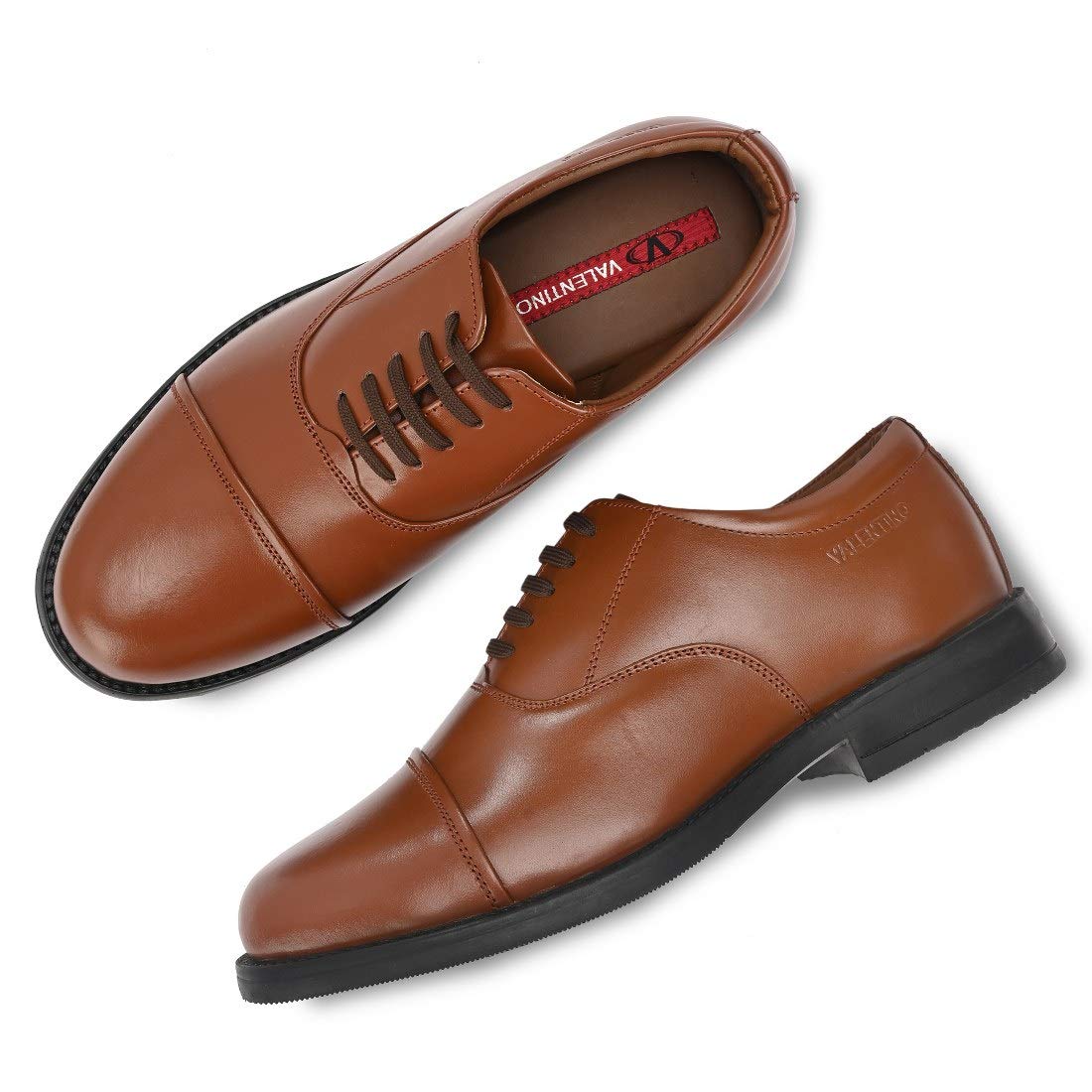 VALENTINO Men’s Genuine Leather Oxford Police Shoes | Formal Lace-Up Derby Uniform Shoes | Brown | Size-6 (B0D3F7LN7F) Amazon Price History, Amazon Price Tracker