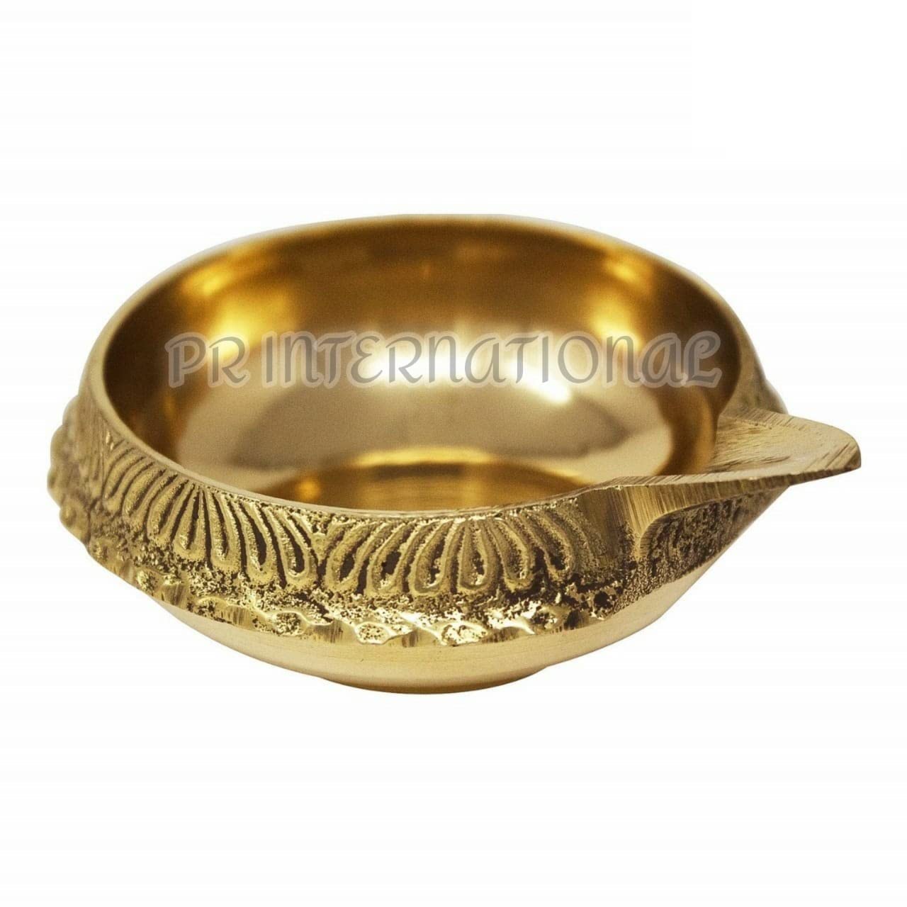 Lot de 2 lampes à huile décoratives en laiton avec gravure Kuber Diya, Diya, Diwali, Hindou Puja