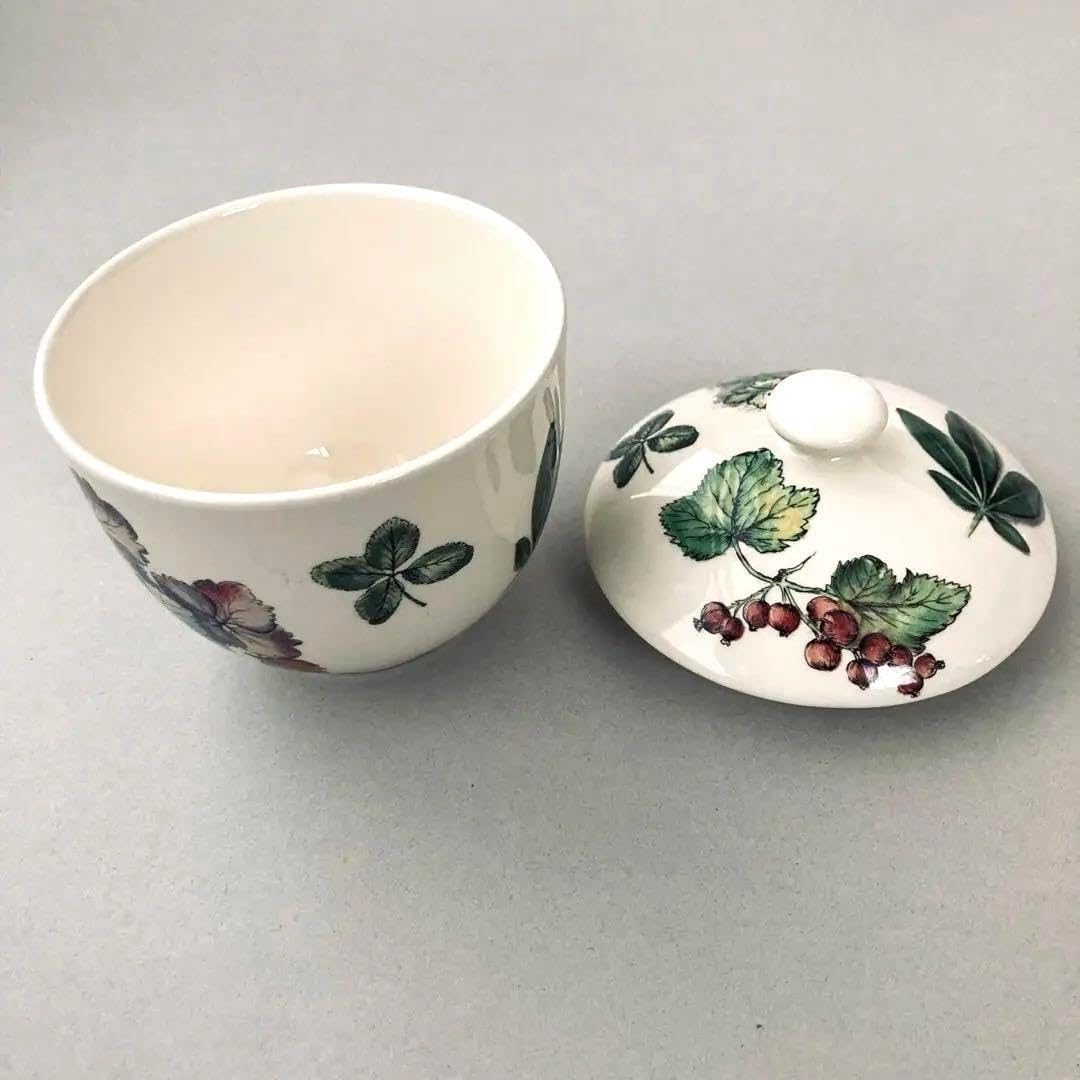 ジアン GIEN 植物柄 蓋付きシュガーポット