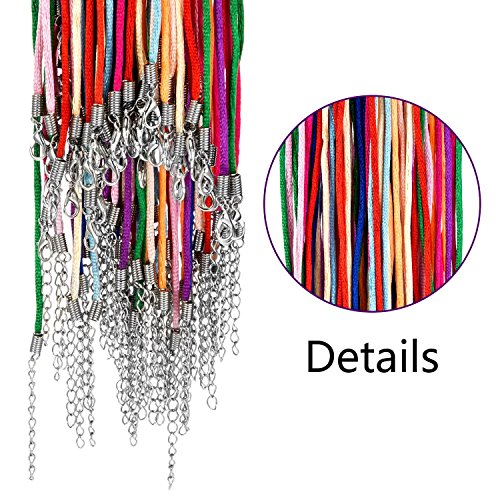 Cuerda de collar de seda satén de 2 mm con cadena ajustable para evitar alergias 5