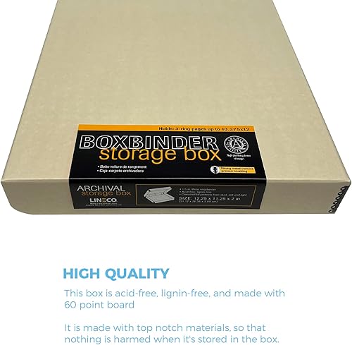 Miniatura 3 de Lineco, Archival - Caja de álbum de conservación de 3 anillas, 12.25 x 11.25 x 2 pulgadas, diseño único para almacenar, conservar, organizar fotos,