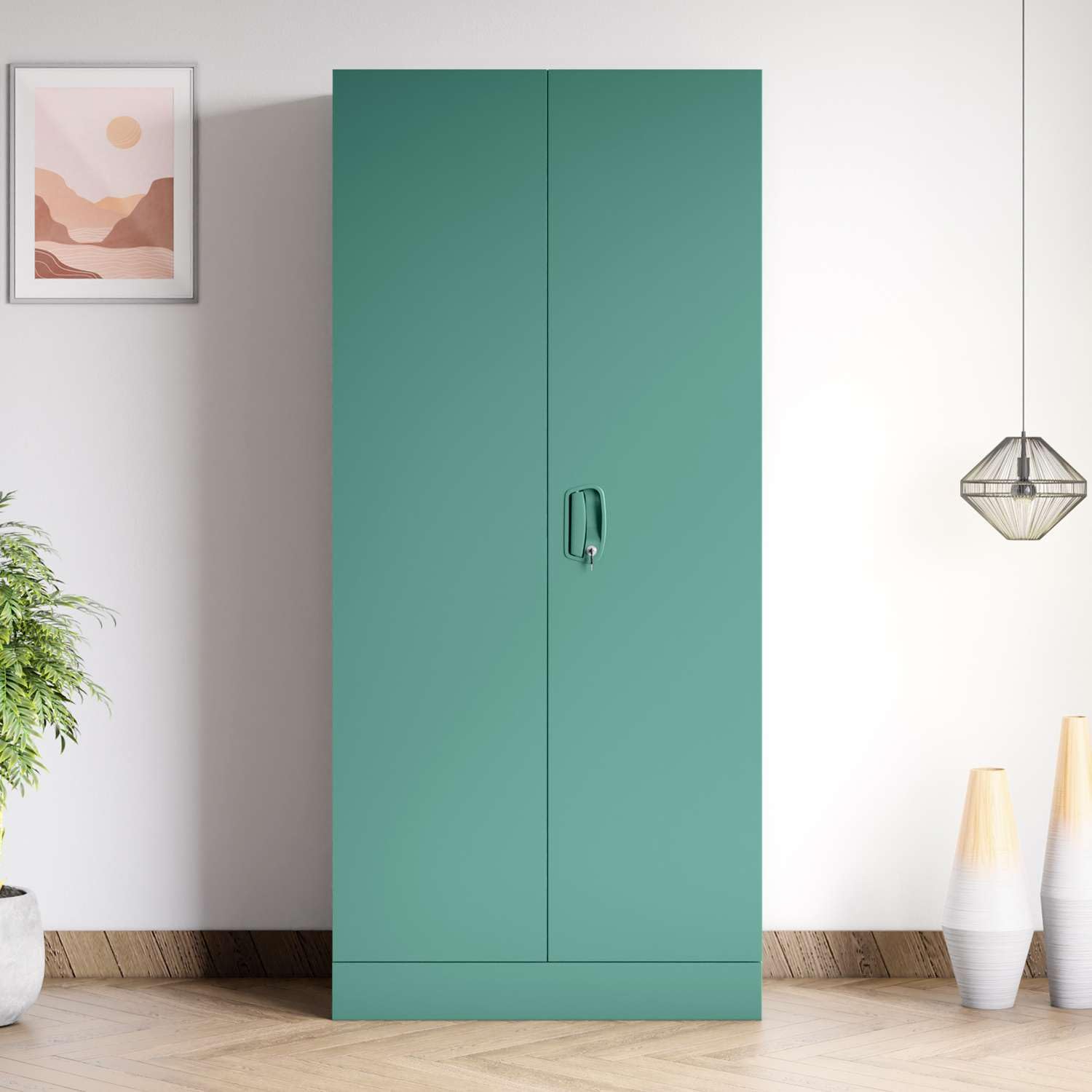 Godrej Interio Almirah Aceline® 2-Door Steel Almirah, Cupboard for Clothes (Textured Foliage Green), 1-Year Warranty, 1 Full Locker, 2 Shelves-image-26