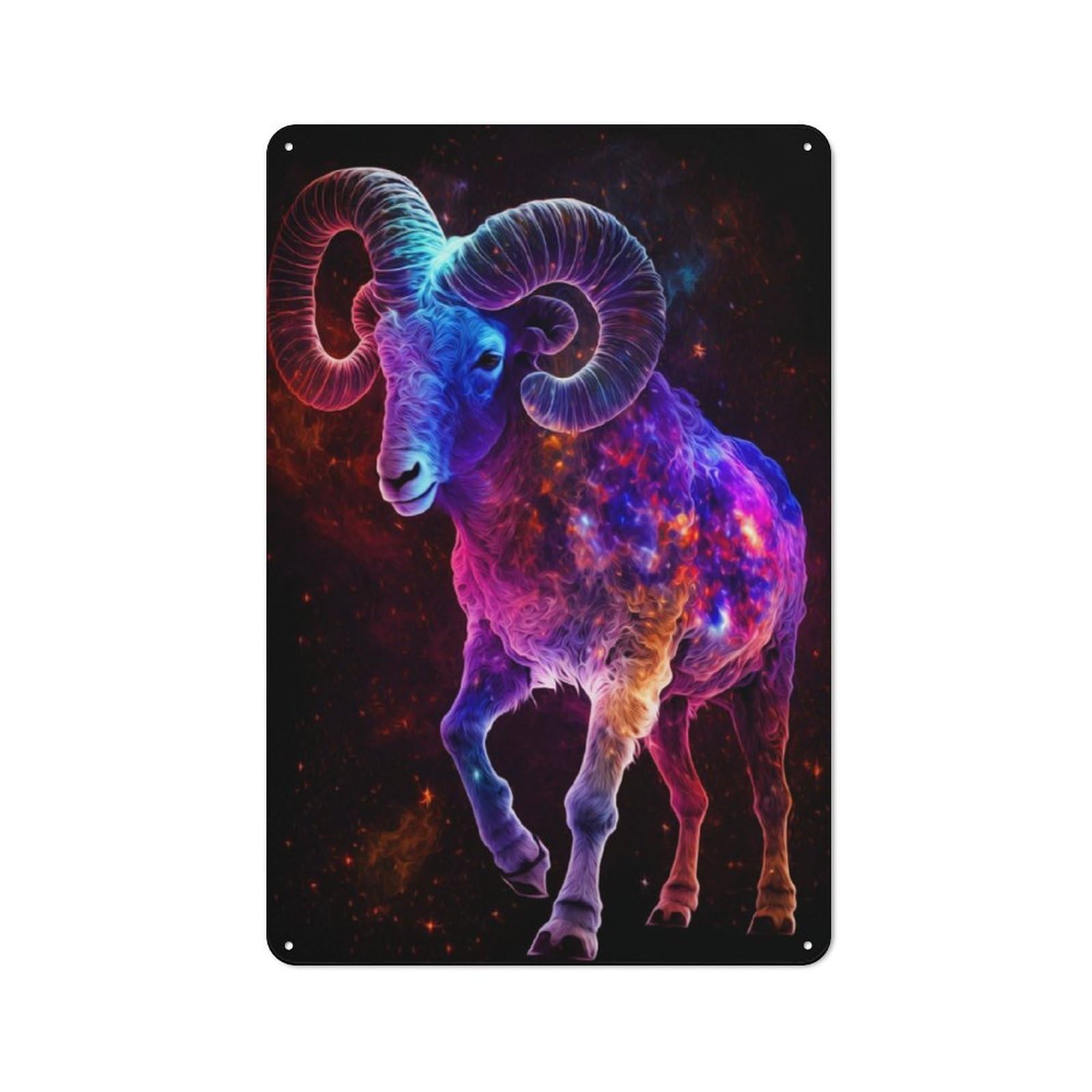 Junmoney Goat Modern Vintage Office Metal Sign 30X20cm, Creative Space Decor For Home Office, Reading Corner Or Bedroom