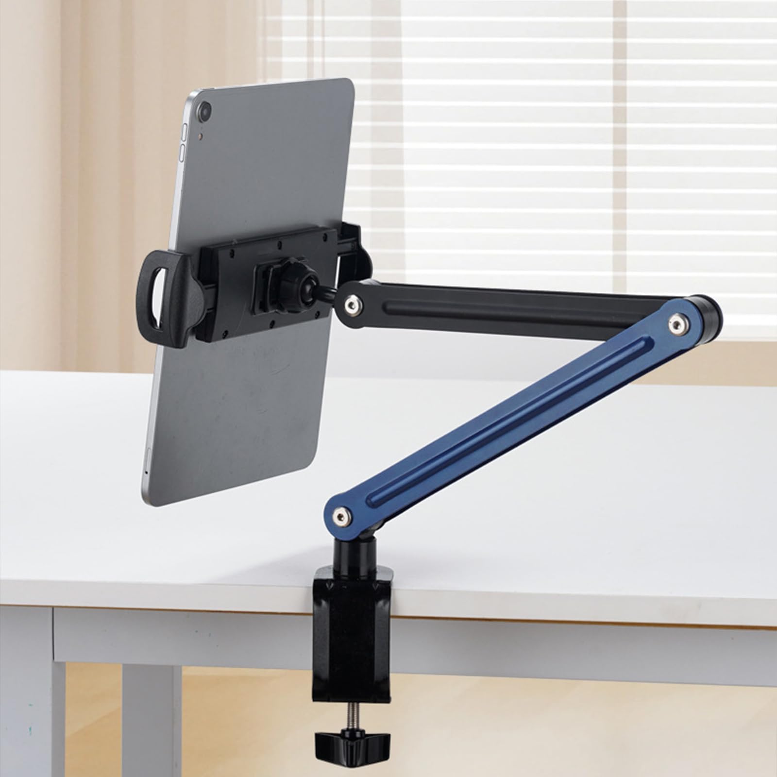 Soporte para tabletas en ángulo múltiple para cama con rotación de 360 grados y amplia compatibilidad para dispositivos de 4.7 y 12.9 pulgadas, soporte de tabletas con brazo de metal