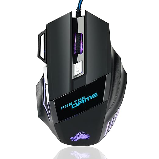 CHONCHOW Wired Gaming Mouse, Upto 5500 DPI Optical Sensor, RGB Lighting, 6/7 Mechanical Buttons, Ergonomic, Compatibility, Lightweight & Durable Mouse for PC/Laptop/Mac – (Black) (7 Keys) at Rs. 699