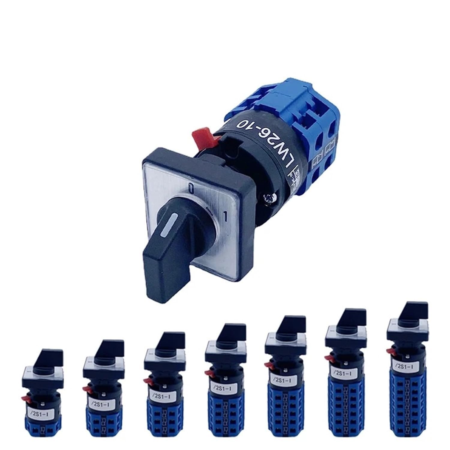 LW26-10A Single Hole Mounting Size 16.2mm 1/2/3/4 Poles Rotary Cam Switch Changeover Selector Silver Contact Power Control 1Pcs(4P- 16 Terminals)