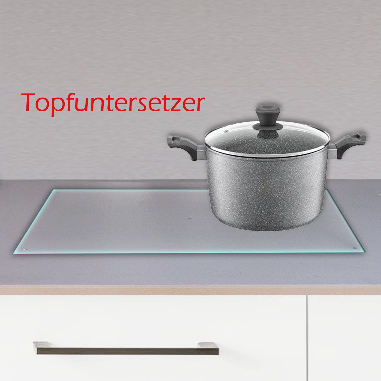 Tabla de cortar de 1 pieza, 60 x 52, transparente, protección contra salpicaduras, placa de vitrocerámica, protección de vitrocerámica, protección de vitrocerámica, vidrio de seguridad, tabla de