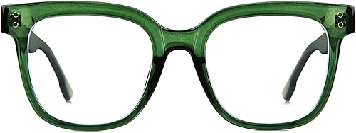 DUCO Gafas superligeras con bloqueo de luz azul para lectura y juegos, protección contra la luz azul, 100% protección UV DC5210 (verde transparente)