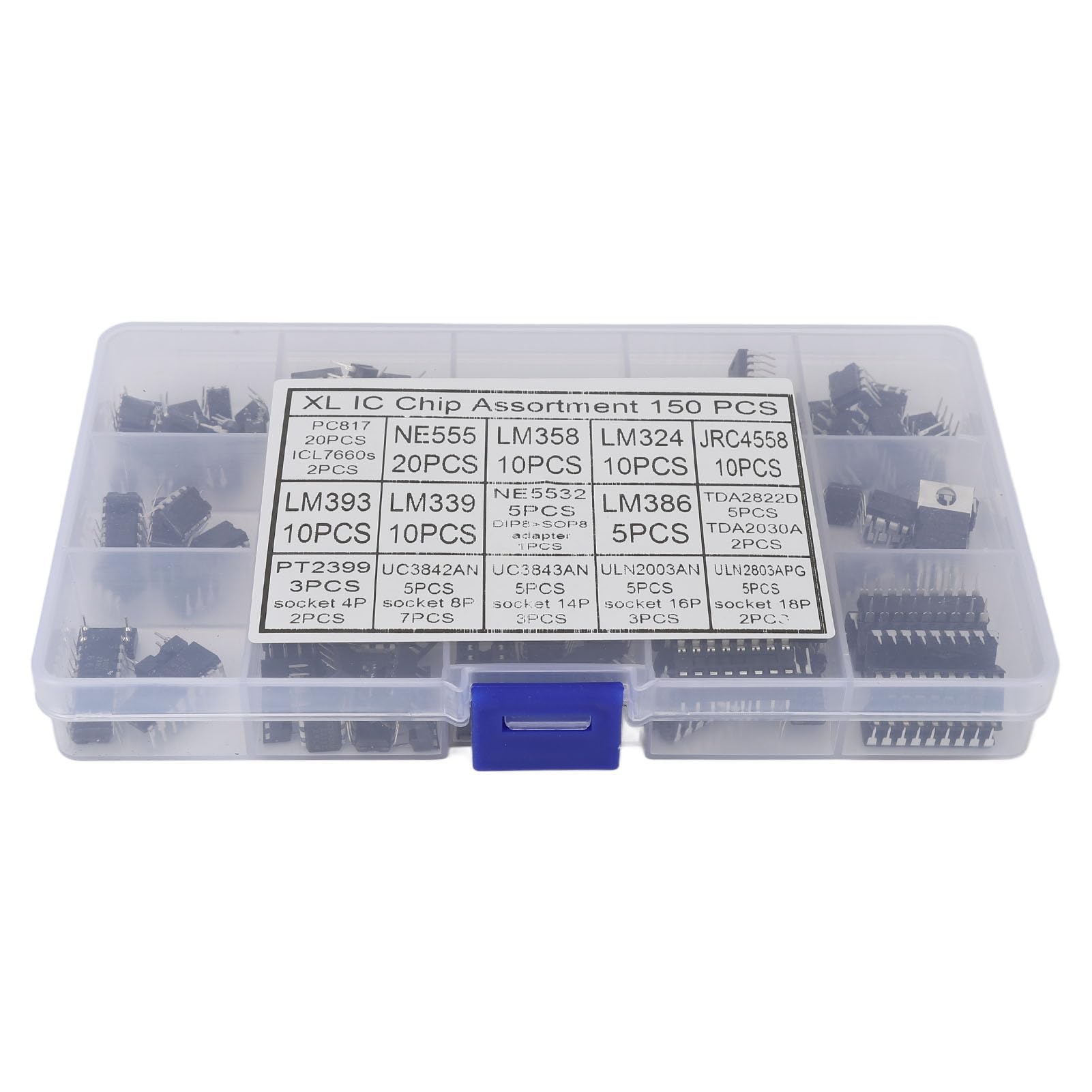 Kit 150 Pezzi IC Chip XL Con Prese - Opamp, Timer, Oscillatori Per Elettronica - Foto 9