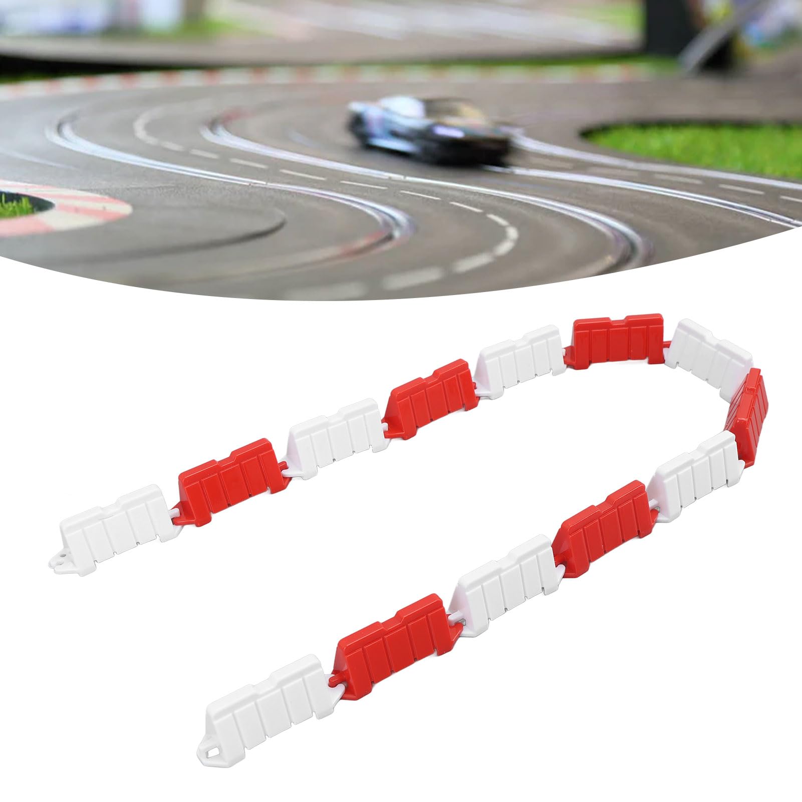 RC Road Track Barriers Drift Racing Field Red White 50PCS for 1/18 Remote Control Car