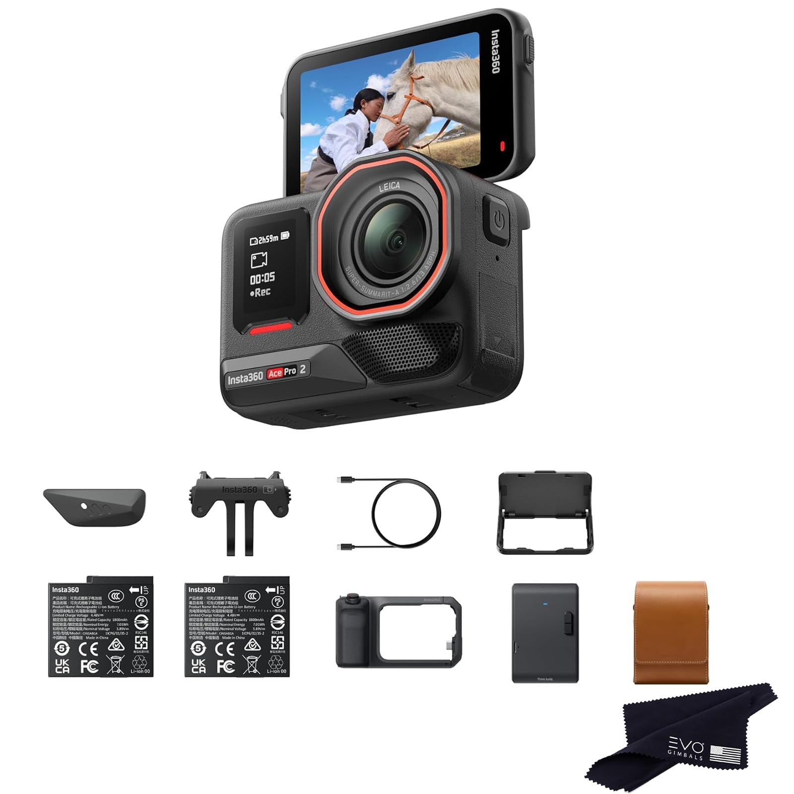 Photo 1 of Insta360 Ace Pro 2 Flash Print Bundle - 8K Waterproof Action Camera Co-Engineered with Leica, 1/1.3" Sensor, Dual AI Chip, Leading Low Light, Xplorer Grip Pro Kit for Street Photography