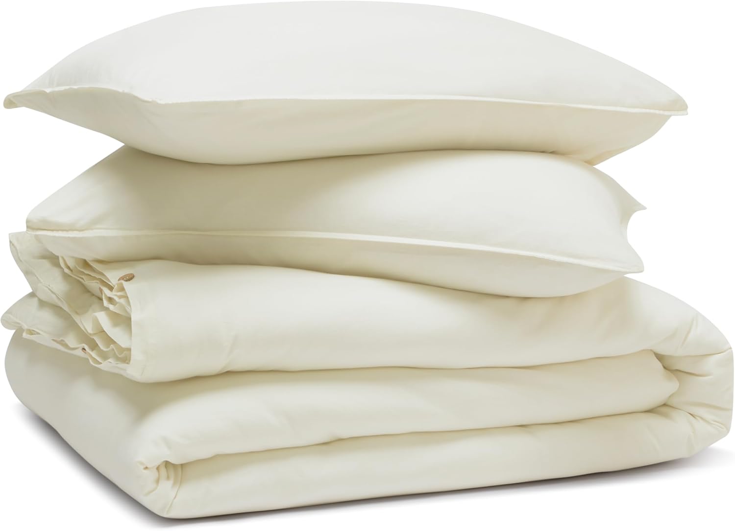 Superior Carmen 100% Cotton Relaxed Vintage Wash Duvet Cover Set, Lightweight Crisp Percale Bedding, Inner Ties, Button Closure, Matching Pillow Shams, Boho Chic Bedroom, Full/Queen, Ivory