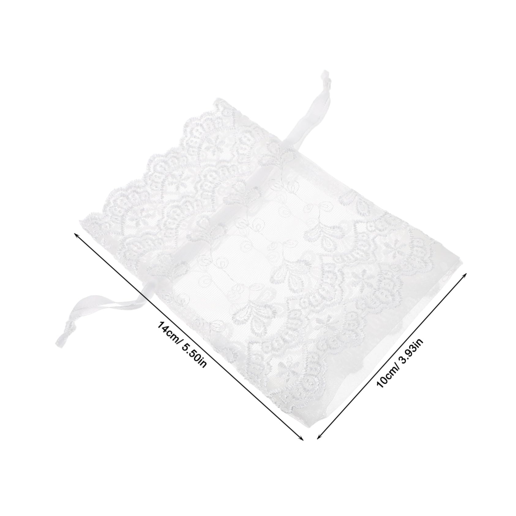MAGICLULU Sacchetti in Organza Bianca Coulisse, 25 Pezzi per Natale | Rete Fine, Chiusura Laccio, per Gioielli e Piccoli Articoli, Confezione Pratica da 25