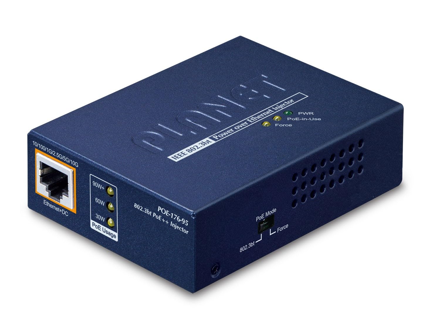 Planet Single-Port 10Gbps 802.3bt PoE++ Injector (95 Watts, W126300297 (PoE++ Injector (95 Watts, 802.3bt Type-4, PoH) Single-Port 10Gbps 802.3bt, Power Over Ethernet (PoE))