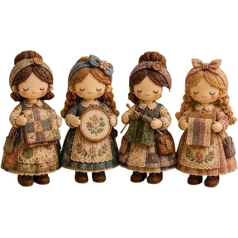 Tiny Worlds Collection Patchwork DIY Kit,Felt Doll Sewing Craft, Beginner Friendly,Includes All Materials,Multiple Themes,for Beginners Holiday & Birthday Gifts (Sewing Circle)
