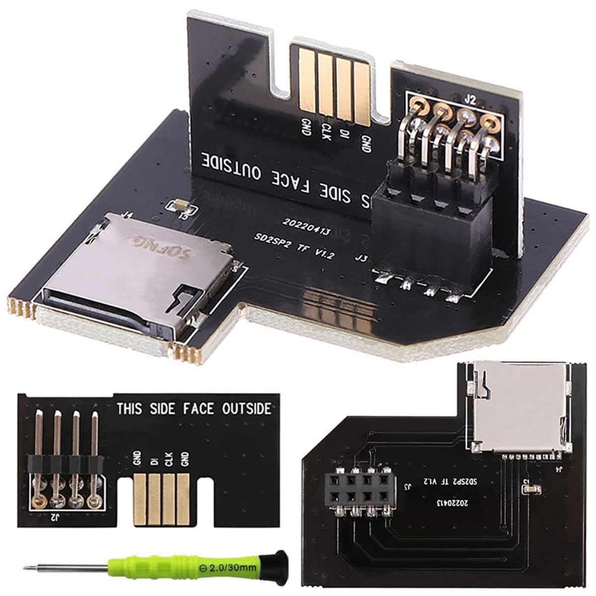 ZHUROUPU 2個のプロフェッショナルマイクロSDカードアダプターTFカードリーダーゲームキューブシリアルポート2、for NGCゲームキューブSD2SP2 PROアダプタ(ブラック)ドライバー付き用マイクロSDカードリーダー