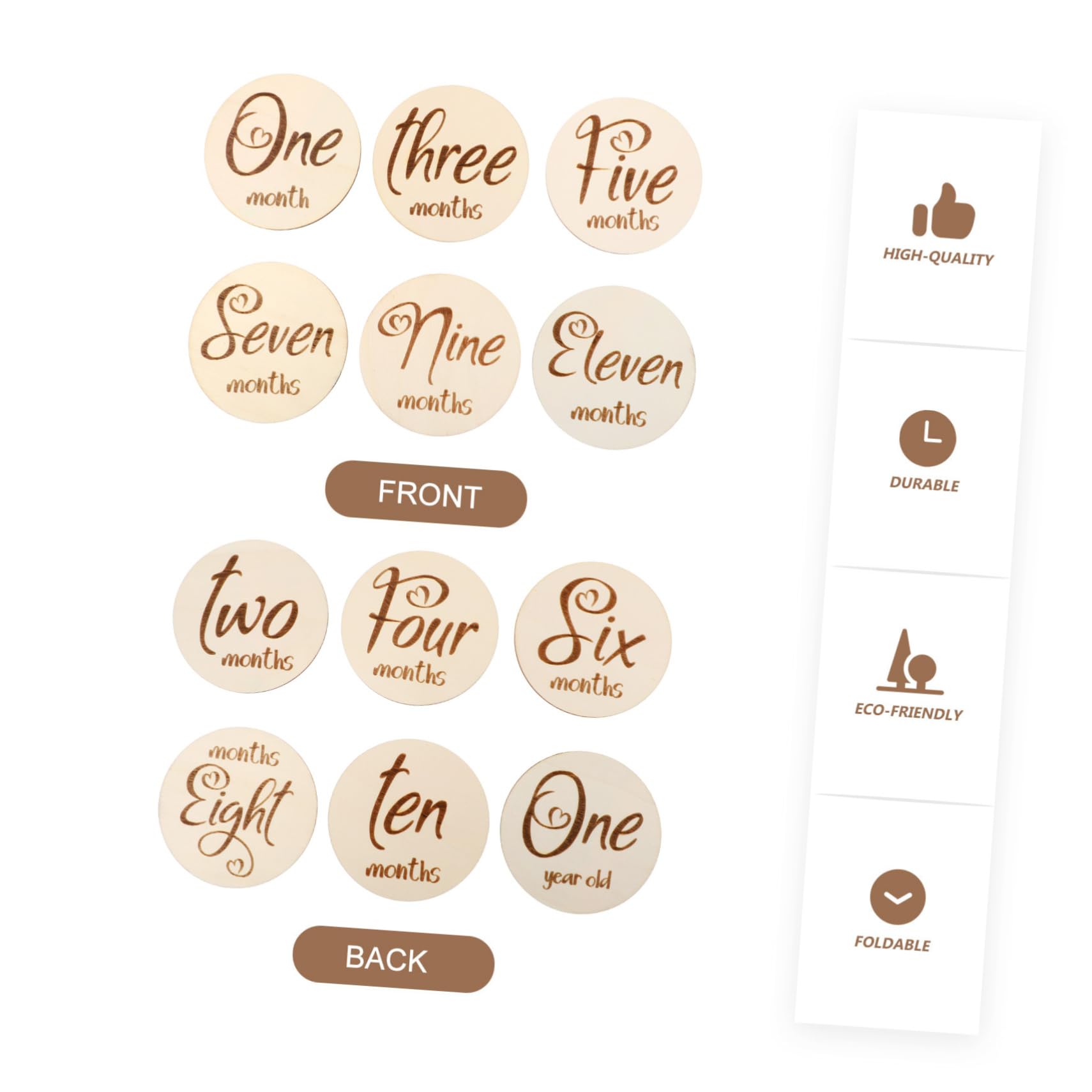 12piezas Tarjeta De para Bebés De Doble Cara para Meses De Nacimiento Accesorios Fotográficos Creativos y Memorables para Recién Nacidos