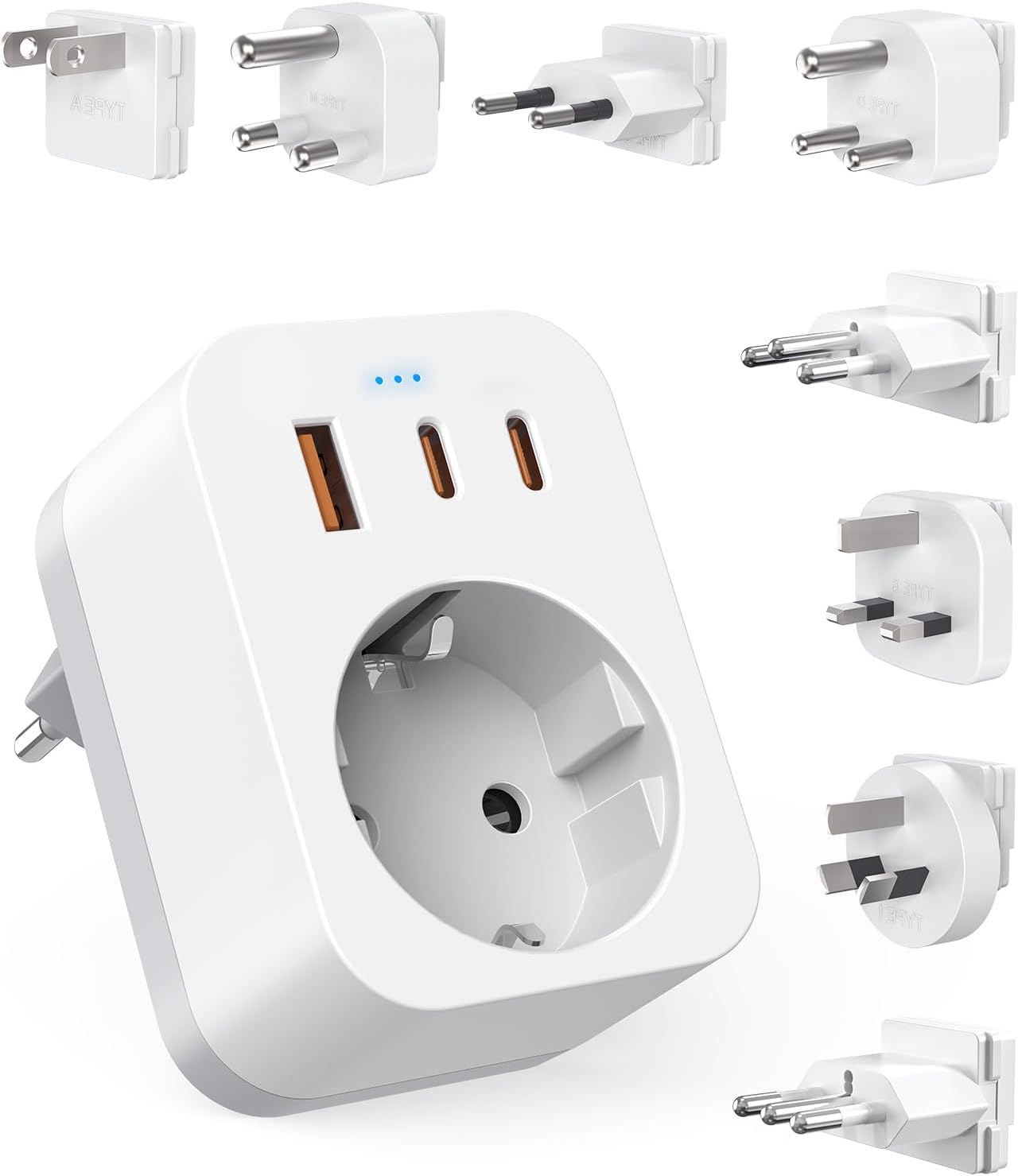 Adaptateurs de Voyage Kit Mondial, Adaptateur de Prise International avec USB C (PD 20W), 8 Prises de Voyage Amovibles Travel Adapter pour l’Afrique du Sud/JAP/AUS/USA/IT/Swiss/EU/UK Adaptateurs de Voyage Kit Mondial, Adaptateur de Prise International avec USB C (PD 20W), 8 Prises de Voyage Amovibles Travel Adapter pour l’Afrique du Sud/JAP/AUS/USA/IT/Swiss/EU/UK