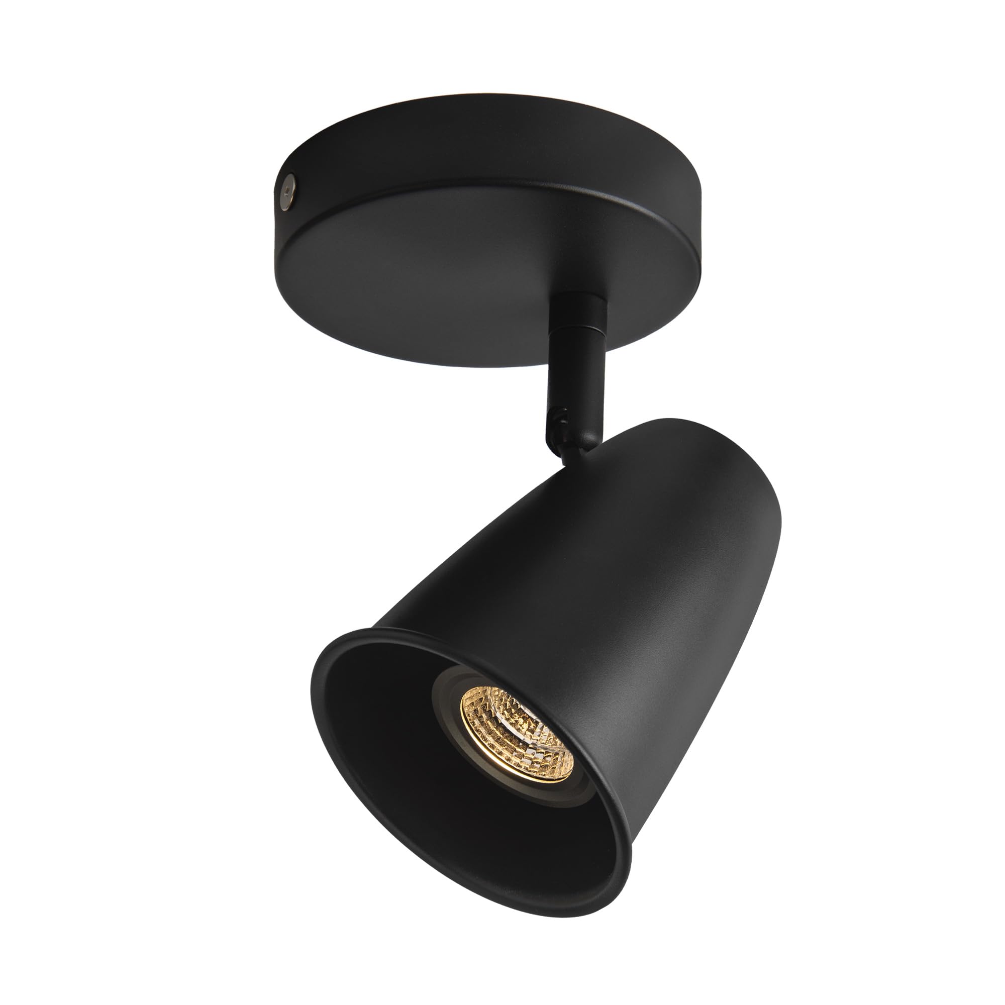 Aisilan LED Ceiling Spotlight, Adjustable GU10 Surface Mount Light, Matte Black 7W 3000K Warm White Indoor Spotlight for Kitchen Living Room Artwork, Track Lighting Style