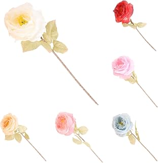 Ramo de flores artificiales de tela con borde carbonizado, rosas de una sola cabeza de tacto real para decoración del hogar, arreglos de boda, fiestas temáticas rústicas, centros de mesa, ofertas de+