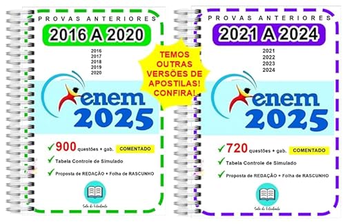 ENEM 2024 - 1620 questões Provas Anteriores 2015 a 2023 + Resolução COMENTADA