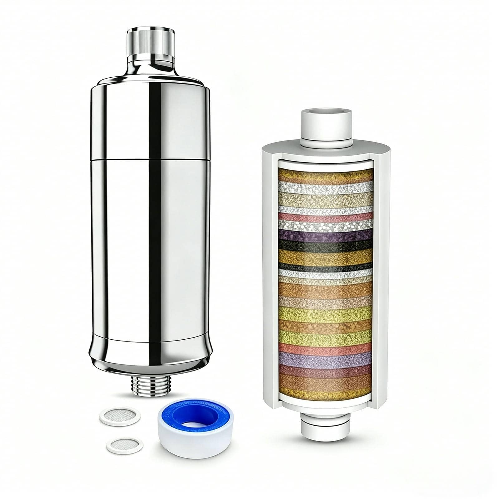 FEELSO 32 Stage Shower Filter, Shower Filter for Hard Water with Replaceable Filter Cartridge, Shower Head Filter to Remove Chlorine, Fluoride and Heavy Metal
